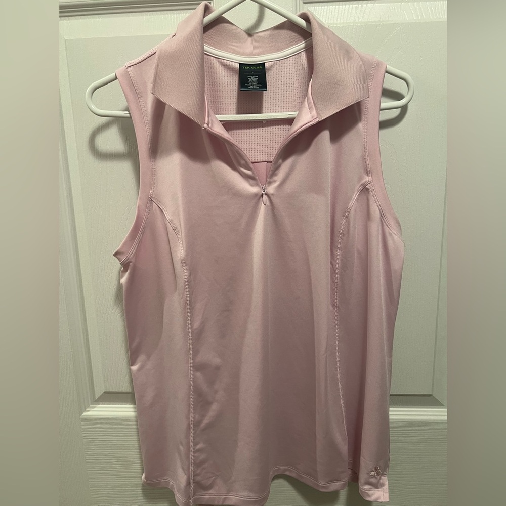 Tek Gear Pink Polo Collar Golf Tank Shirt-New Condition
